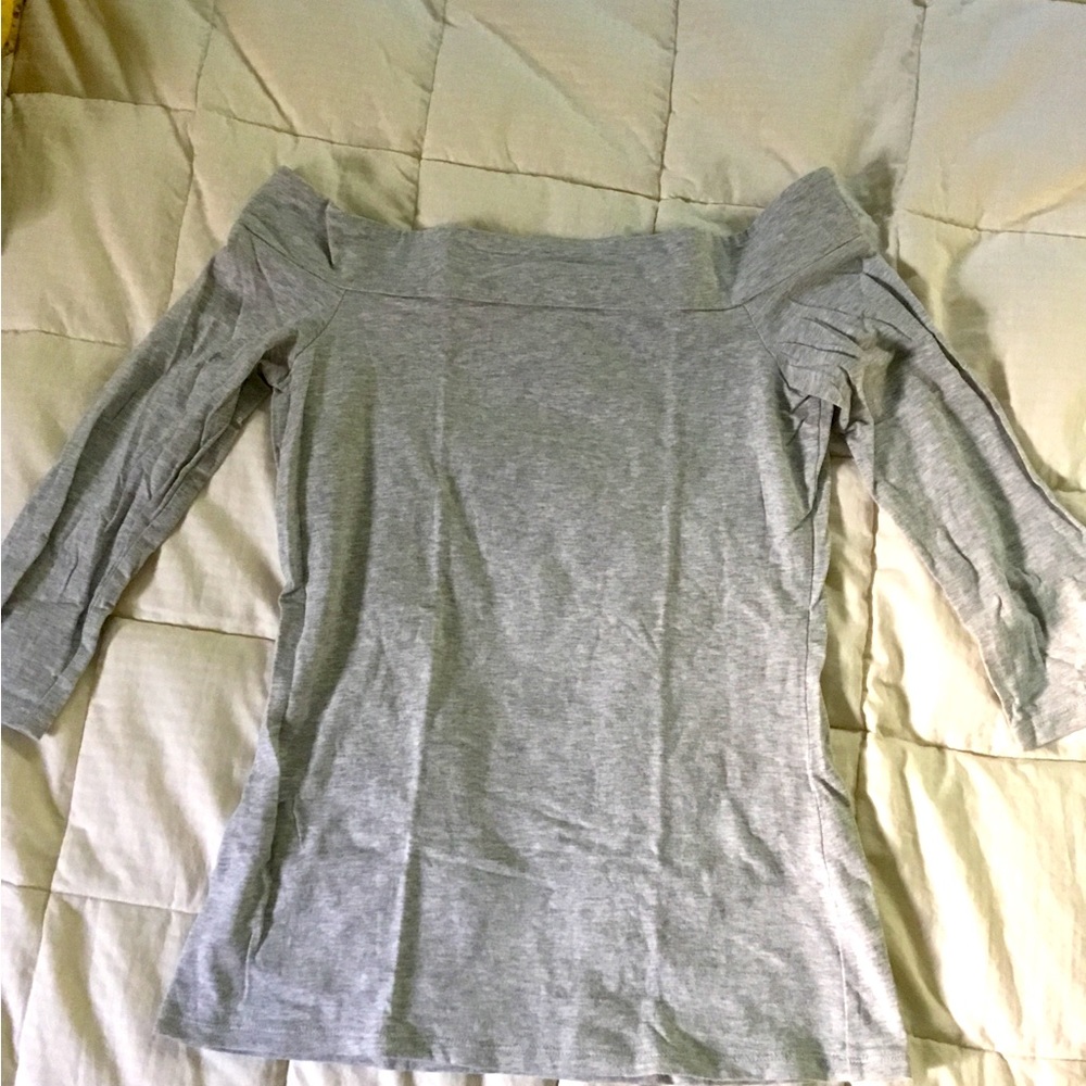 Gray Off the Shoulder Top